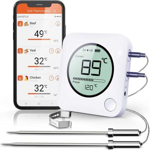 Lexium - Vleesthermometer - Draadloos - Digitale BBQ Thermometer - Bluetooth