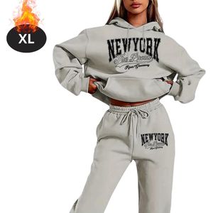 Bovista Joggingpak - Huispak - Volwassenen - Trainingspak - Comfortabel - Joggingsbroek - Tracksuit - Dames - Lichtgrijs - XL