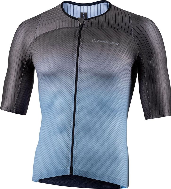 Nalini - BASERGOFITJ - Fietsshirt - Grijs - Blauw - Korte Mouwen - Heren
