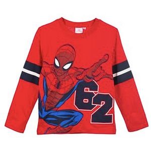 Marvel Spiderman Shirt - Lange Mouw - Rood - Maat 98