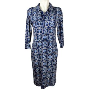 Angelle Milan - Travelkleding voor dames - Donkerblauwe Jurk - Ademend - Kreukherstellend - Duurzame zomerjurk - Maat S - in 5 maten!