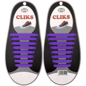 CLIKS elastische veters Paars / Lila - siliconen veters - kids - volwassenen