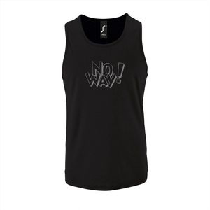 Zwarte Tanktop sportshirt met ""OMG!' (O my God)"" Print Zilver Size M
