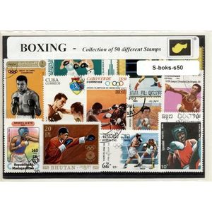 Bokssport – Luxe postzegel pakket (A6 formaat) : collectie van 50 verschillende postzegels van bokssport – kan als ansichtkaart in een A6 envelop - authentiek cadeau - kado - geschenk - kaart - boksen - boxen - KO - knockout - WBC - tyson - bosken