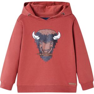 vidaXL - Kindertrui - met - capuchon - 92 - roodbruin