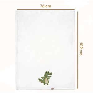 Be Mammy - BE20-168 - Kinderdeken - Wit - Met 3D-applicatie