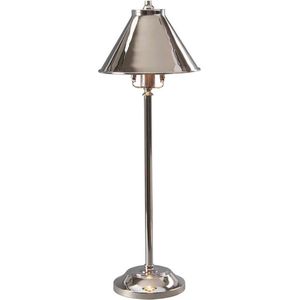 Landelijke Tafellamp - Steady Lighting - Metaal - Landelijk - E14 - L: 21cm - Voor Binnen - Woonkamer - Eetkamer - Zilver