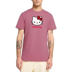 Hello Kitty Klassiek Portret Met Hello Kitty Tekst Premium T Shirt Heren