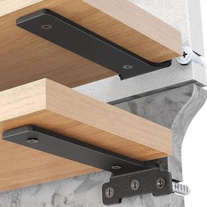 Inovra ® 4 stuks plankhouders 30 cm, metalen plankdragers met schroeven, 70 kg draagkracht, zwart