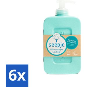 Seepje - Handzeep - Eucalyptus met Rozemarijn - 300 ml - Antiseptische Geur - Voordeelverpakking - 6 stuks