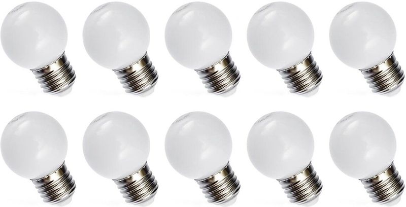 Spectrum - LED Kogellamp E27 - Koud Wit - 1W - 55 Lumen - 6000K - 10 Stuks