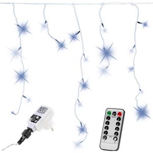 VOLTRONIC LED Gordijn - 200 LEDs - Kerstverlichting - Tuinverlichting - Transparante kabel - Binnen en Buiten - ijsregen - Met Afstandsbediening - 5 m - Koud Wit