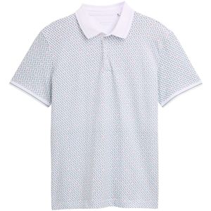 Tom Tailor - 1047770 - Poloshirt - Wit Groen Minimal Design - Heren