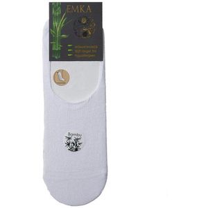 EMKA - Unisex Invisible Bamboe Instappers - Sneakersok - Zomersok - 4 Paar - Wit