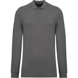 Kariban Bio180 piqué herenpolo lange mouwen K2027 - Grey Heather - 4XL