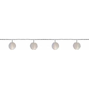 3x Buiten feestverlichting lichtsnoeren witte lampionnen lantaarns 7,2 m - Binnen/buiten verlichting - LED lampjes