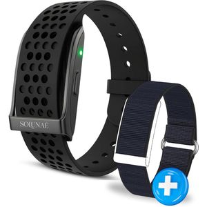 SOLUNAÉ – Hartslagmeter Sportarmband & Inclusief Extra Zwart Bandje – Waterdicht – Bluetooth Slimme Activity Tracker – Stappenteller, Slaap- & Bloeddrukmeter – Fitness Horloge met Wekker – Hardlopen & Wandelen