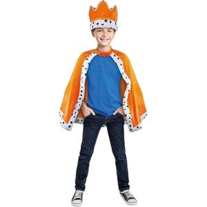 Verkleedset koning voor kinderen - kroon met Mantel