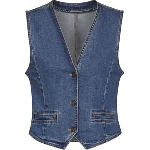 SISTERS POINT Onea-ve Dames Gilet - Mid blue wash - Maat XS