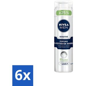 Nivea - Men - Sensitive Scheerschuim - 250 ml - Voordeelverpakking - 6 stuks