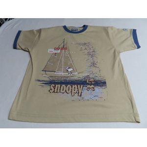 T shirt - Korte mouw - Jongens - Beige , blauw - Cap sud - Snoopy - 6 jaar 116