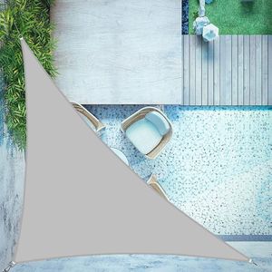 Goodivery ® Zonnezeil, driehoekig, 4 x 4 x 5,65 m, waterdicht, zonwering, balkon, terras, PES polyester, uv-bescherming, windscherm, voor tuin, outdoor, lichtgrijs