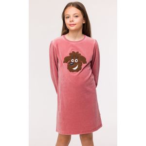 Woody slaapkleed meisjes/dames velours - zachtroze - labradoodle - 242-10-NIL-V/415 - maat 140