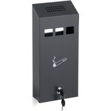 Relaxdays wandasbak buiten - metalen asbak - asbak hangend - muurasbak afsluitbaar