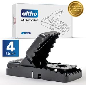Altho Muizenklemmen - Muizenvallen - 4 stuks - Mouse traps - Muizenval - 100% pakkans – Voor binnen en buiten