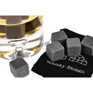Whiskey Stones - Whisky Stenen - IJsblokken Van Natuursteen - 9 Stuks - Cadeau Tip Man/ Vriend - Vaderdag Cadeau + GRATIS Geschenk Zakje - [Wiskeystenen - Wiskeystones]