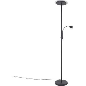 QAZQA chala - Moderne LED Vloerlamp | Staande Lamp met leeslamp - 1 lichts - H 1800 mm - Zwart - Woonkamer | Slaapkamer | Keuken