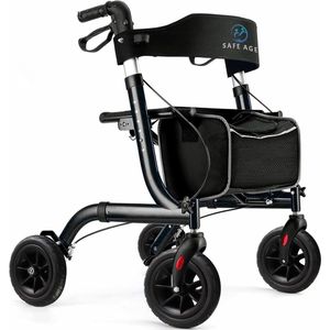 Lichtgewicht Opvouwbare Rollator met Zitfunctie voor Binnen en Buiten