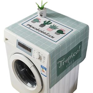 Wasmachinehoes, wasmachineafdekking, koelkaststofhoes voor thuis, multifunctionele wasmachinehoes met opbergtas voor koelkast, 140 55 cm, groen