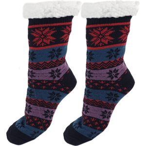 Huissokken- home socks- fluffy winter sokken- gevoerde sokken- anti slip sokken- warme sokken kleur zwart rood paars maat 38 39 40 41