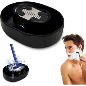 Scheermesreiniger - Reiniger voor scheermesreiniger - voor mannen Draagbare scheermesreiniger voor scheren - Geschikt voor de meeste handscheerapparaten - 1 stuk(zwart)