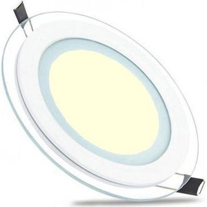 LED Downlight Slim - Inbouw Rond 12W - Warm Wit 3000K - Mat Wit Glas - Ø160mm