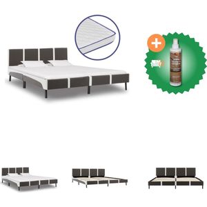 vidaXL Bed met traagschuim matras kunstleer 180x200 cm - Bed - Inclusief Houtreiniger en verfrisser