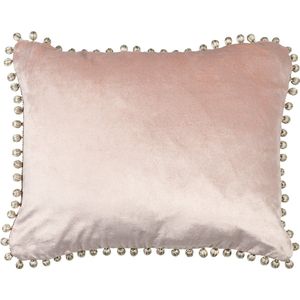 half kussen fluweel pom pom blush pink 35x45cm*