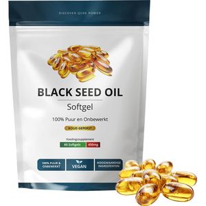 Black Seed Oil Capsules 60 Stuks | 1800mg per Dag | VEGAN | Hoogwaardige Koudgeperste Zwarte Komijnolie Capsules | Zwartzaadolie | Nigella Sativa | Zonder Gelatine