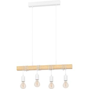 EGLO Townshend Hanglamp - E27 - 70 cm - Wit/Bruin