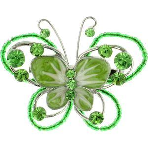 Groene vlinder broche