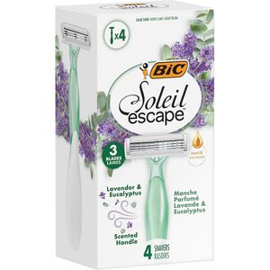 Scheerapparaat voor dames met 3 afneembare messen en geurende grip