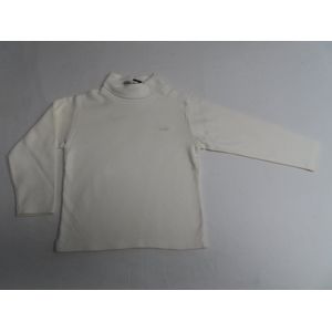 Trui - Sous pull - Ecru - Effen - Rolkraag met drukknopen - 1 jaar 80