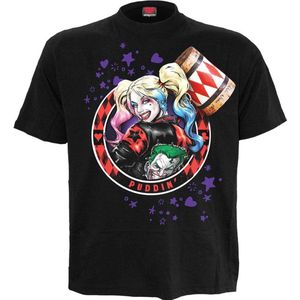 Spiral Harley Quinn - Harley Quinn - Puddin' Heren T-shirt - L - Zwart