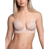 Bye Bra Naadloze U-Stijl Bh, Plakbeha, Zelfklevende Bh, Strapless En Rugloze Bh, Push-Up Bh, Cup A-E, Beige, A