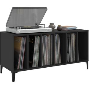 Platenspeler Meubel - LP-kast - Platenspelerkast - Draaitafelstandaard - Platenspelerstandaard - Vintage Displayplank - Zwart