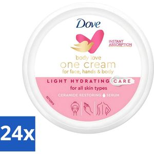 24 x Dove - Body Love - One Cream - Hydraterend en voedend - 250 ml - Lichaamscrème - Dove - Hydraterende Crème - Droge Huid - Ceramide