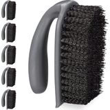 Handborstel - Grijs - Set van 6 - Harde Haren - Met Greep - Schrobber - Badkamer en Keuken
