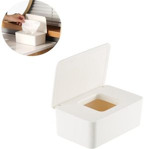 Vochtig Toiletpapier Houder - doos voor nat toiletpapier - Vochtige doekjes opbergdoos - Tissue Box - Billendoekjes box - doekjeshouder - Tissue Houder - Vochtige doekjes dispenser - doos voor nat toiletpapier - billendoekjes houder - wit