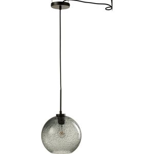 J-Line Spikkel Bol hanglamp - glas - grijs - large - woonaccessoires